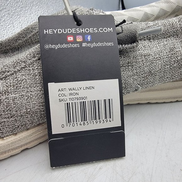 Hey Dude Mens 11 Wally Linen Iron Loafer Slip On Shoes Lightweight Casual Walk main image 6